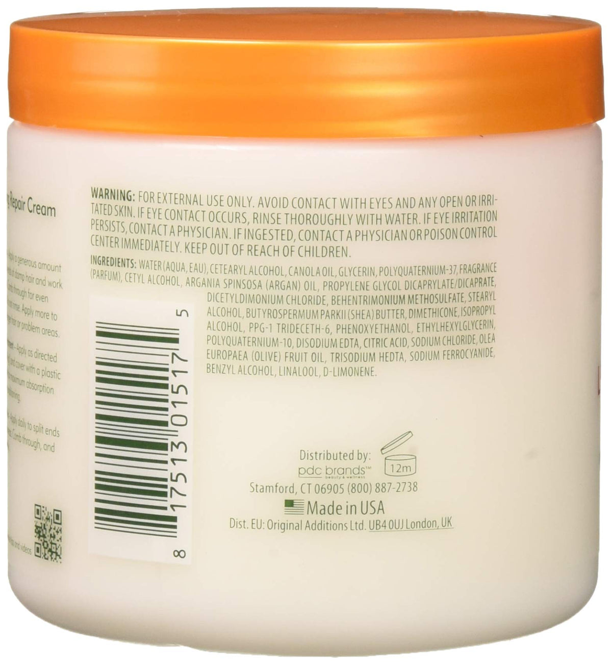 Cantu Argan Oil Leave-In Conditioner Repair Cream 16 Ounce (473ml) (3 Pack)