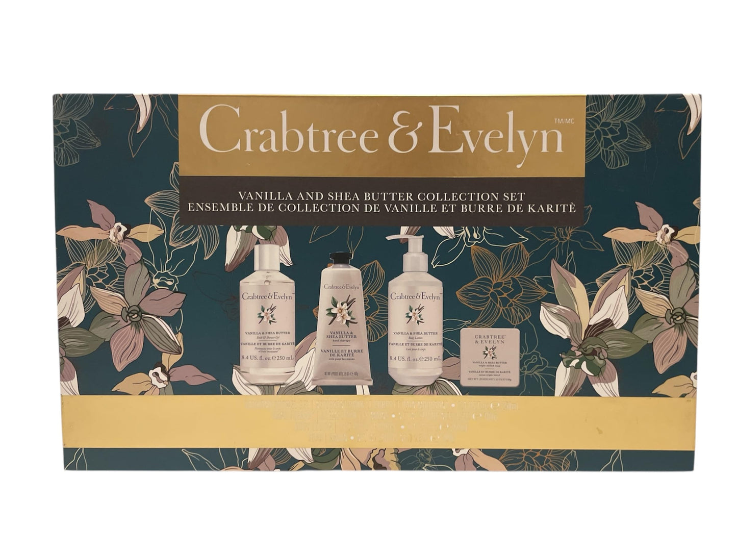 Crabtree & Evelyn Vanilla & Shea Butter Collection Set (Bath & Shower Gel 8.4 fl oz, Hand Therapy 3.5 oz, Body Lotion 8.4 fl oz, Bar Soap 3.5 oz) Beauty & Personal Care Crabtree & Evelyn