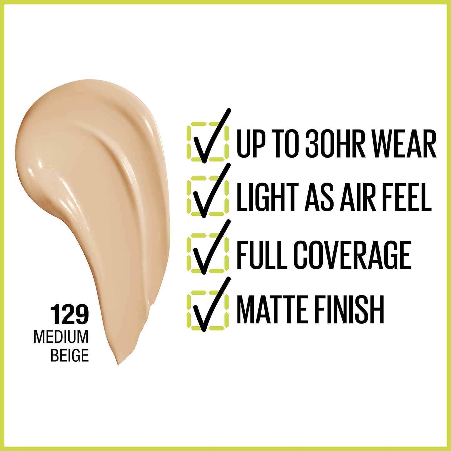 Maybelline Super Stay Full Coverage Liquid Foundation Active Wear Makeup, Up to 30Hr Wear, Transfer, Sweat & Water Resistant, Matte Finish, Medium Beauty & Personal Care MAYBELLINE