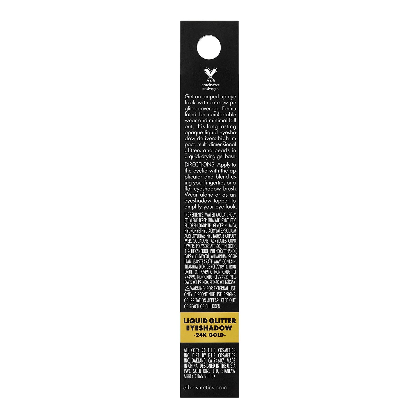 e.l.f. Liquid Glitter Eyeshadow, Long Lasting, Quick-Drying, Opaque, Gel-Based Eyeshadow For Creating High-Impact, Multi-Dimensional Eye Looks, Black Beauty & Personal Care e.l.f.