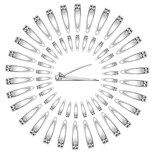 Ayearparty 120 Pieces Nail Clipper Set Flat Toenail Clippers Stainless Steel Fingernails Manicure Pedicure Sturdy Silver Small Trimmer Portable Bulk Beauty & Personal Care Ayearparty