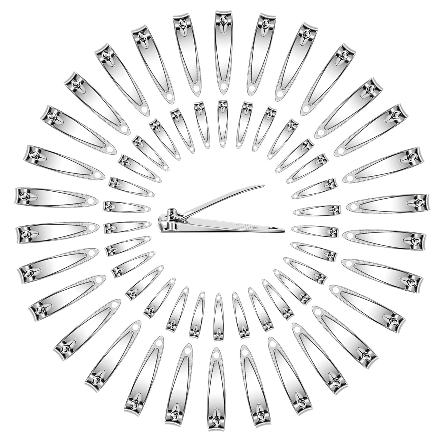 Ayearparty 120 Pieces Nail Clipper Set Flat Toenail Clippers Stainless Steel Fingernails Manicure Pedicure Sturdy Silver Small Trimmer Portable Bulk Beauty & Personal Care Ayearparty