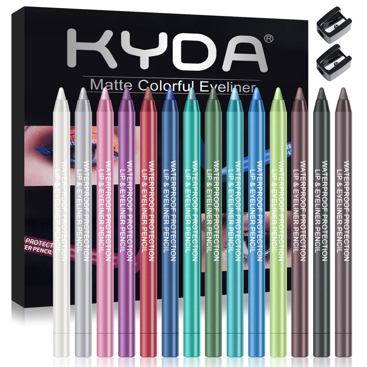 Ownest 14 Colors Eyeliner Pen, Pearl Metallic Eyeliner Pencil Kit, Glitter Eye Liner for Women, Professional Colorful Eye Makeup Pencil Set, Waterline Beauty & Personal Care Ownest