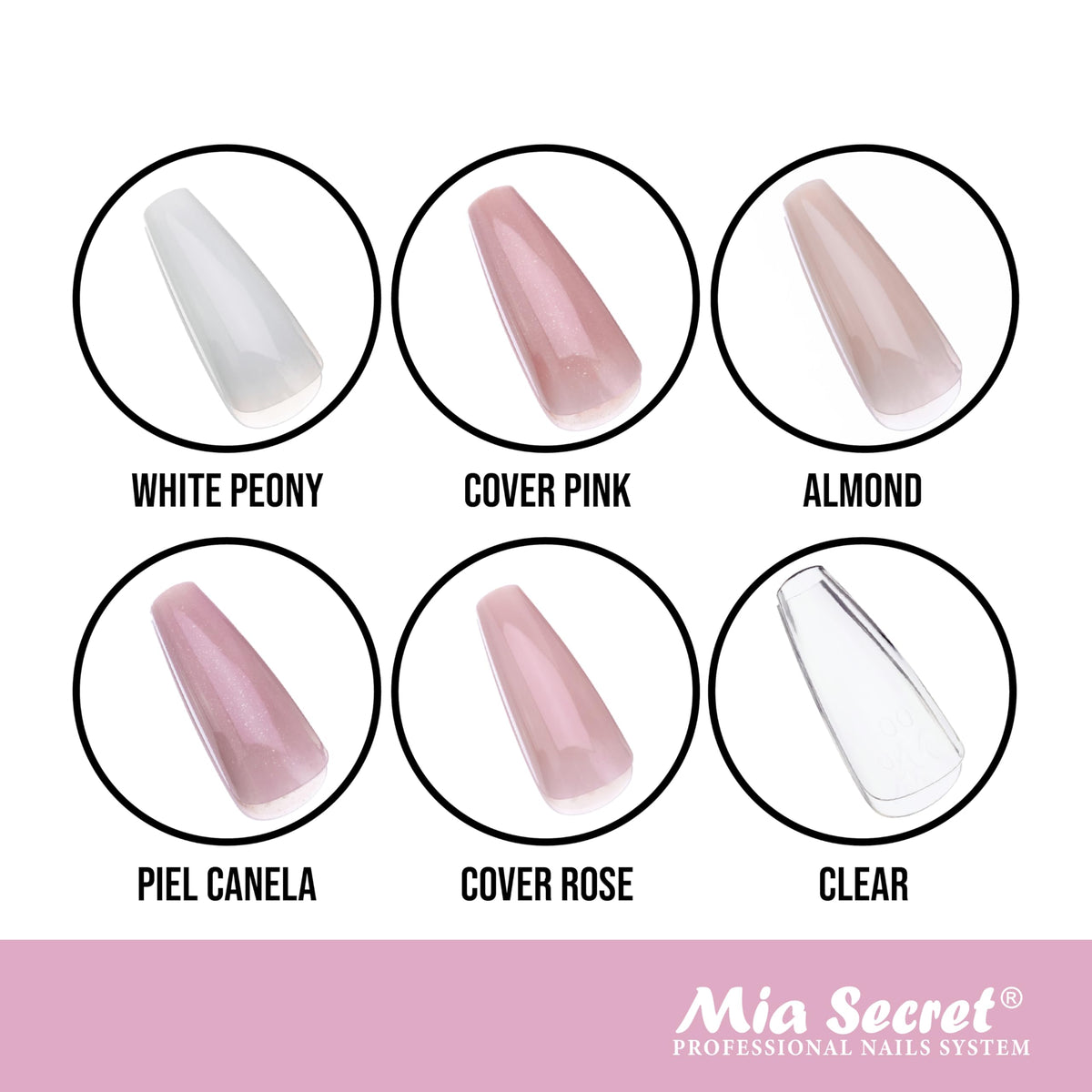 Mia Secret Soak off Soft Gel Nail Tip MADE IN USA for Salon and DIY (Cover Pink, Coffin)