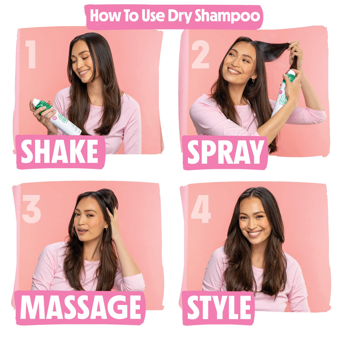 Not Your Mother's Clean Freak Refreshing Dry Shampoo (2-Pack) - 7 oz - Waterless Shampoo Instantly Absorbs Oil - Hair Essentials for All Hair Types