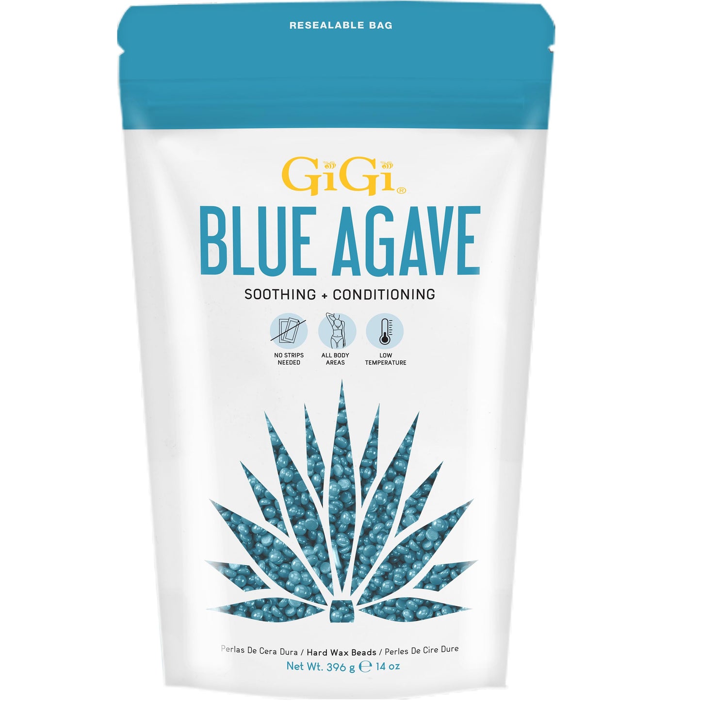 GiGi Blue Agave Hard Wax Beads for Hair Removal - Soothing & Conditioning, No Strip Waxing for Sensitive Skin, Brazilian, Bikini & Full Body, 14 oz Beauty and Personal Care GIGI