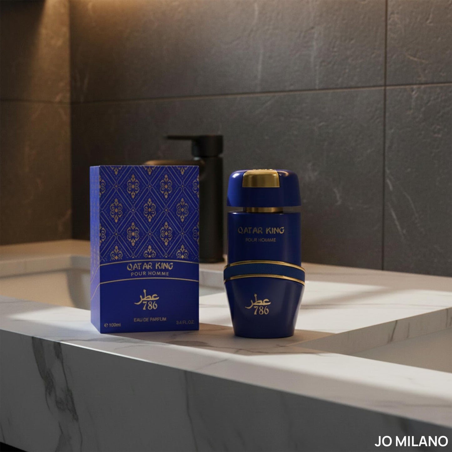 Jo Milano Qatar King Eau De Parfum Spray | 3.4 oz (100ml) | Oud, Vanilla, Fresh Spicy, Amber, Floral Scent | Long Lasting Fragrance for Men Beauty & Personal Care Jo Milano