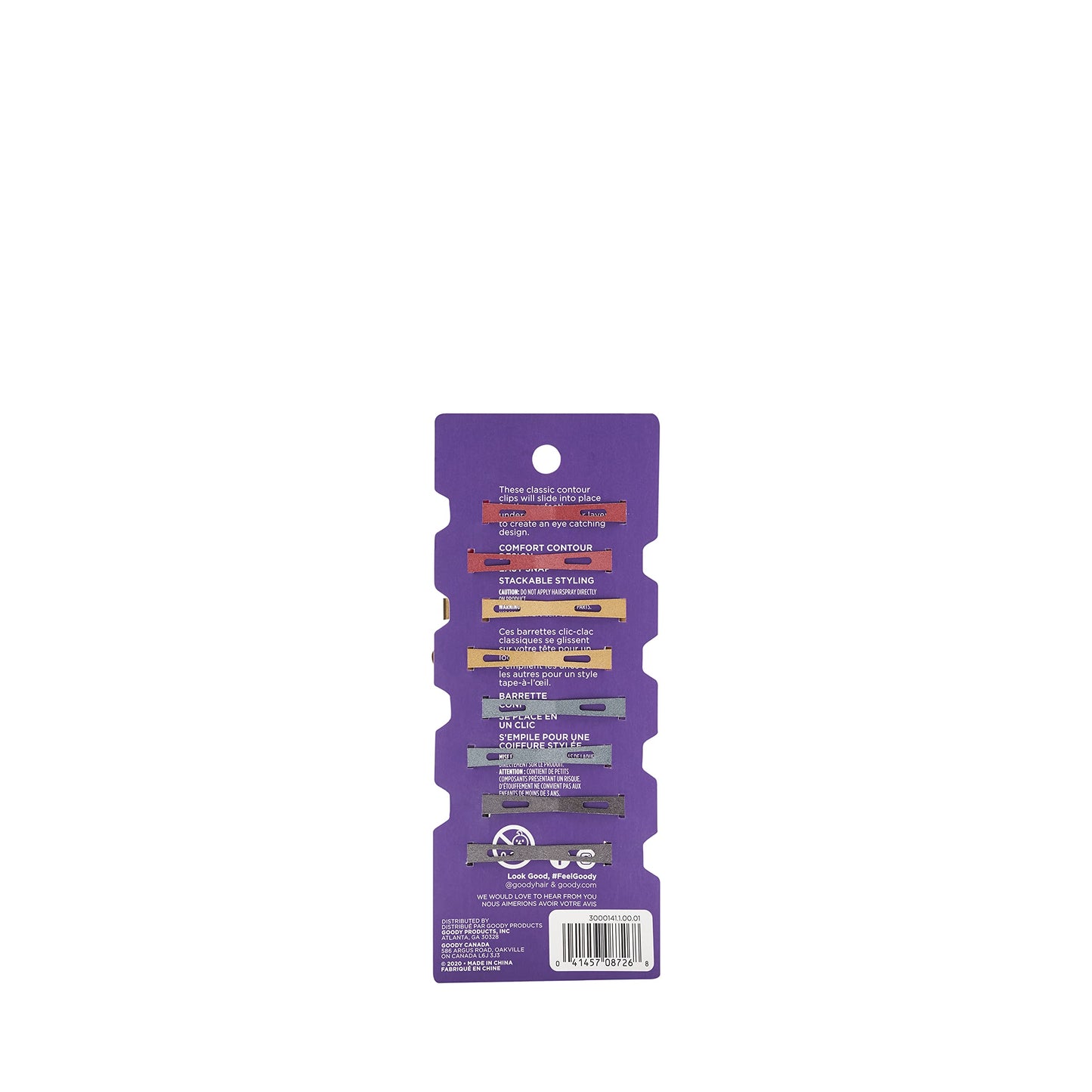 Goody Snap & Go Contour Clips, Assorted Metallic Colors, 8CT Beauty & Personal Care GOODY