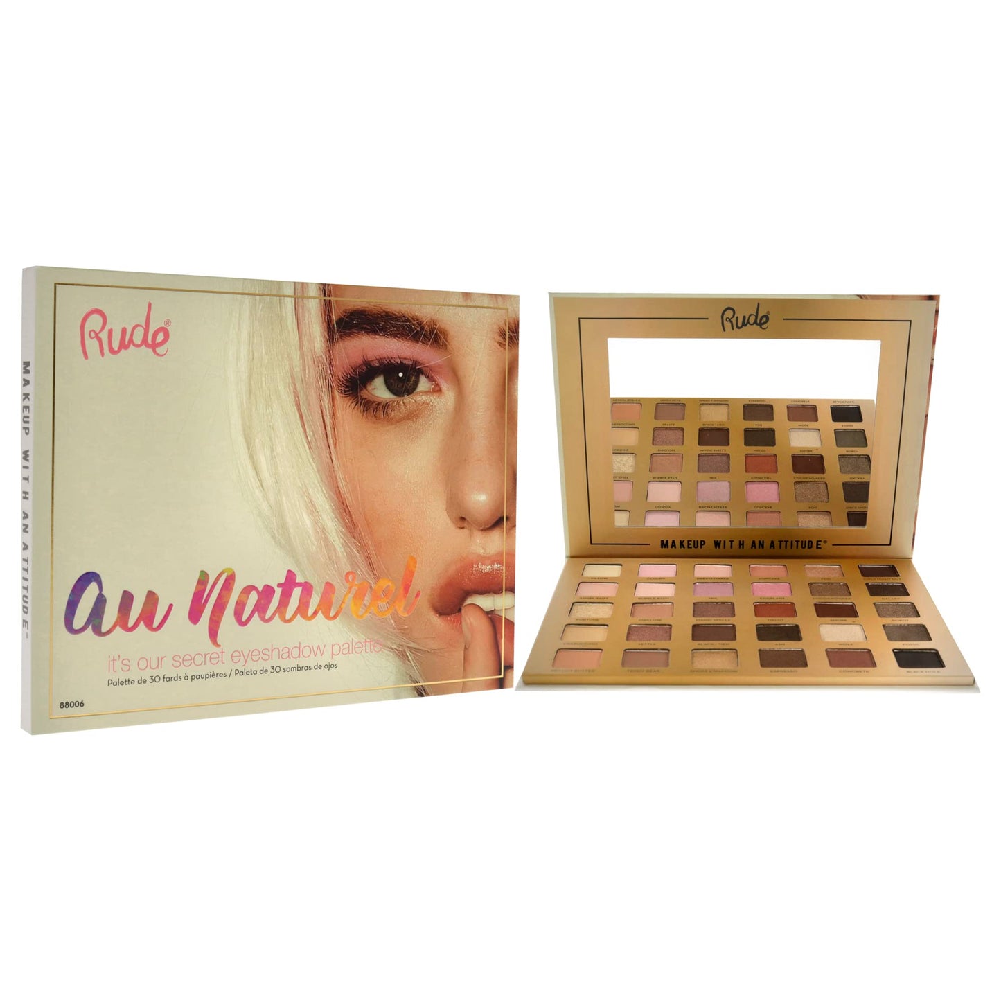 Rude Cosmetics Au Naturel 30 Eyeshadow Palette Eye Shadow Women 1.05 oz Beauty & Personal Care RUDE