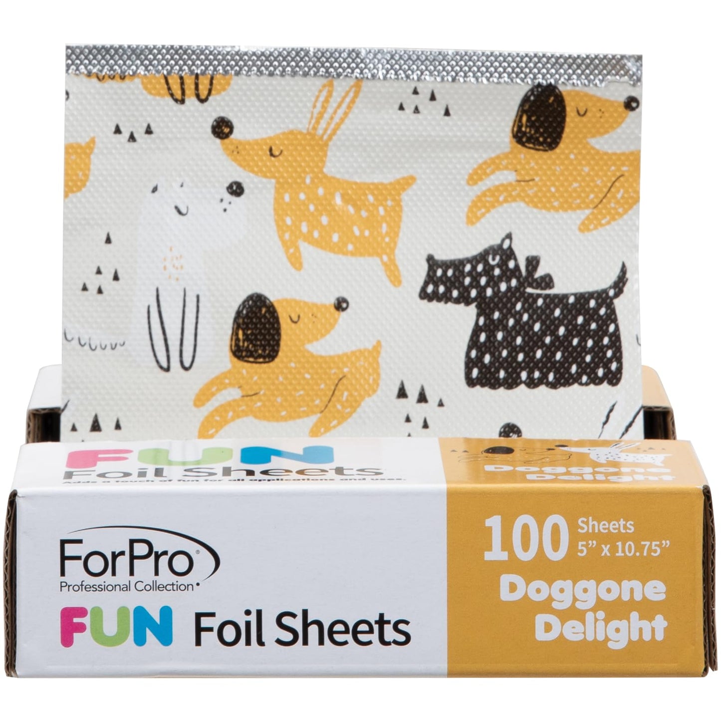 ForPro Professional Collection FUN Doggone Delight 5" Foil Sheets, Aluminum, Pop-Up Foil Dispenser, Hair Foils for Color Application & Highlighting Beauty & Personal Care ForPro Professional Collection
