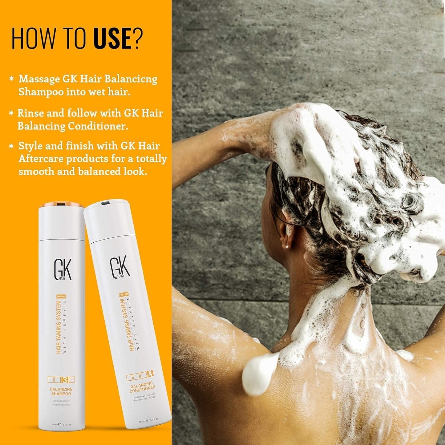 GK HAIR Balancing Shampoo and Conditioner Duo (300ml) Set with Silver Bombshell Shampoo (280ml) - Hair Care Kit for Blonde Toning, Hydration Beauty & Personal Care GK HAIR