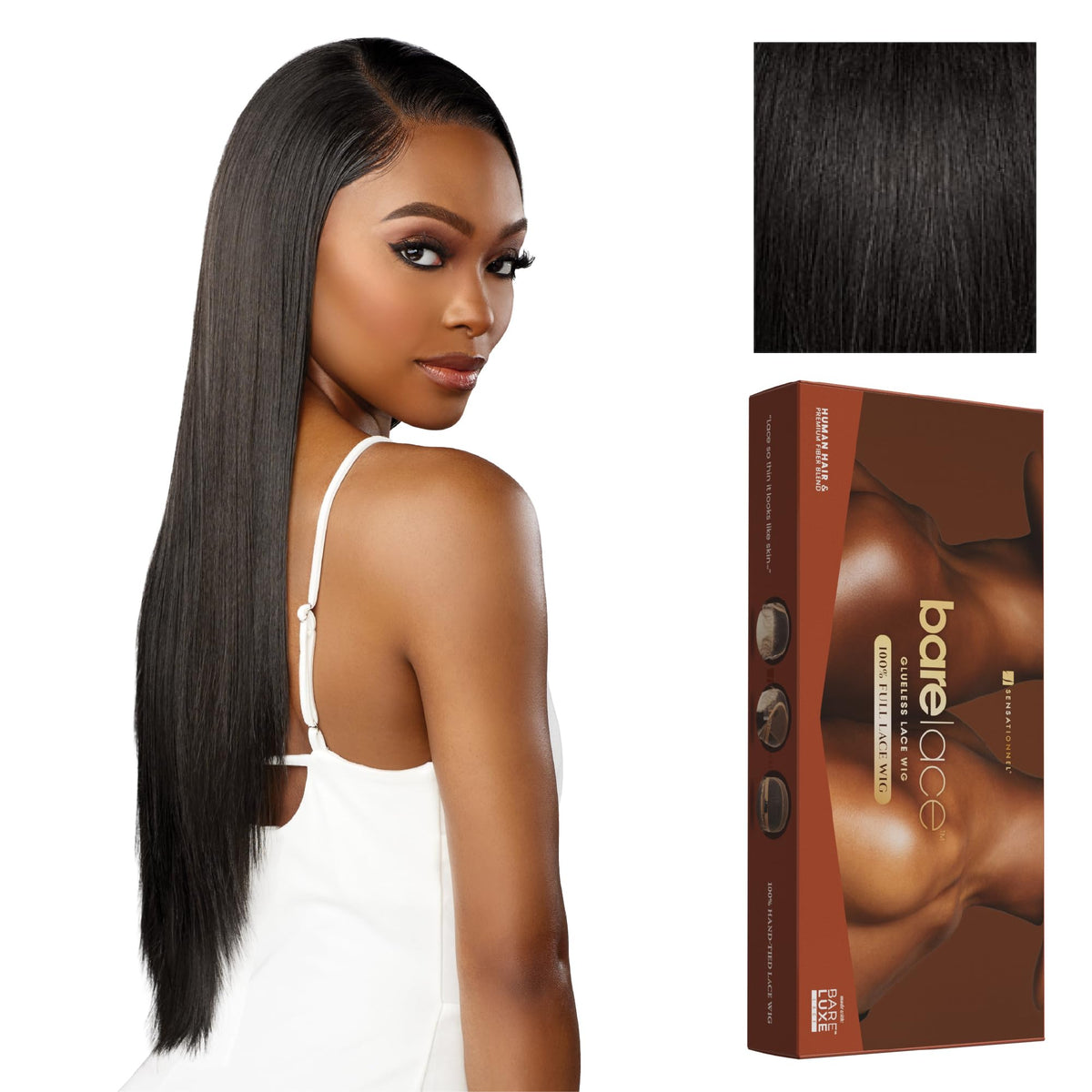 Sensationnel Bare Lace FullLaceWig-Unit 1, 1B OFFBLACK