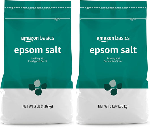 Amazon Basics Epsom Salt Soaking Aid, Eucalyptus Scented, 3 Pound (Pack of 2) Beauty and Personal Care Amazon Basics Default Title