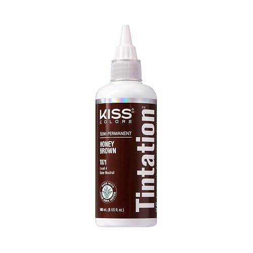 Red by Kiss Tintation Semi-Permanent Hair Color, Aloe Vera Water Based, Argan Oil, Olive Oil, Collagen & Keratin, Long-Lasting Color Dye (Honey Brown Beauty & Personal Care Red By Kiss