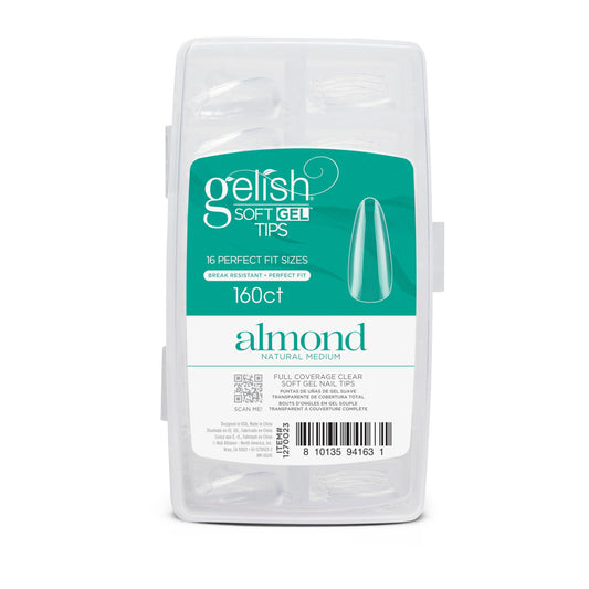 Gelish Soft Gel™ Tips Press on Nails Extension - Medium Almond Natural, 160 Count