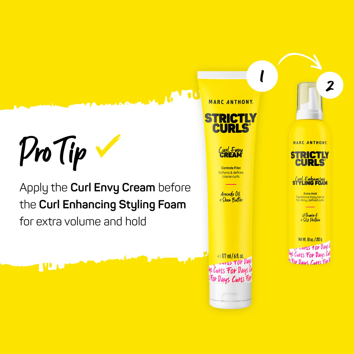Marc Anthony Strictly Curls Styling Foam – Extra Hold Curl Enhancing Mousse with Vitamin E & Silk Proteins, Anti-Frizz, Sulfate-Free Beauty & Personal Care Marc Anthony