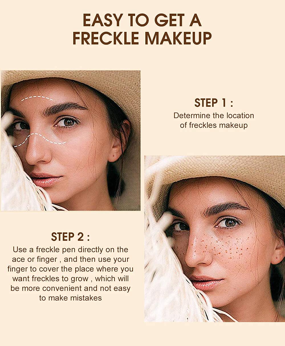 Freckle Pen 4 Colors Available, Natural Lifelike Freckle Makeup Pen, Waterproof Long Lasting Quick Dry - Light Brown, Natural Coffee, Chestnut, Dark Beauty & Personal Care Equusecured