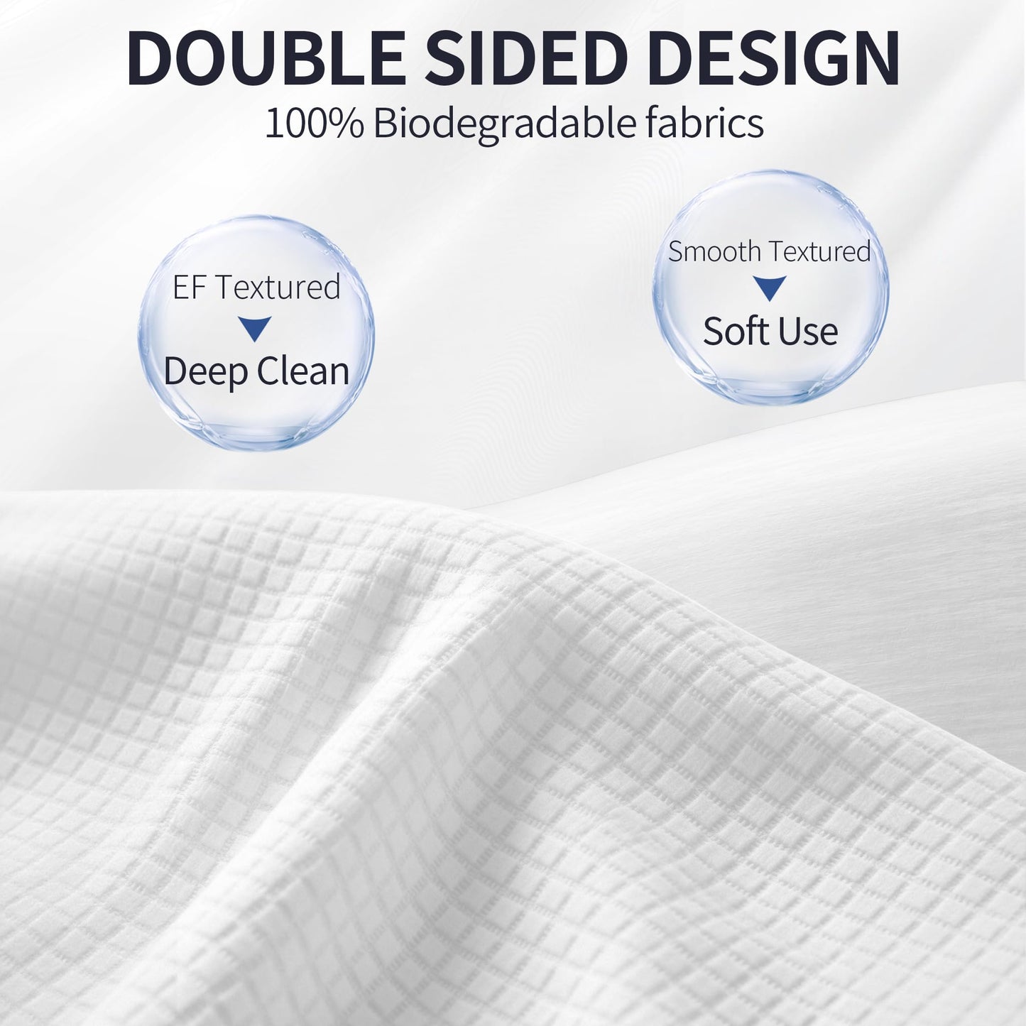 Disposable Face Towels XL 10"×12", 50 Count Ultra Soft Thick Biodegradable Facial Towels, Plant Fiber Dry Wipes for Sensitive Skin, Makeup Remover Beauty and Personal Care Deluwire