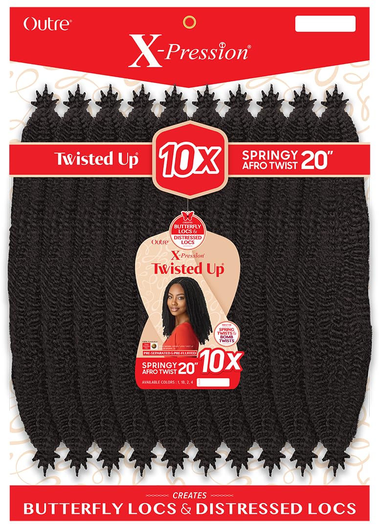 Outre X-Pression - Twisted Up - Springy Afro Twist 20" 10X (MEDIUM BROWN 4)