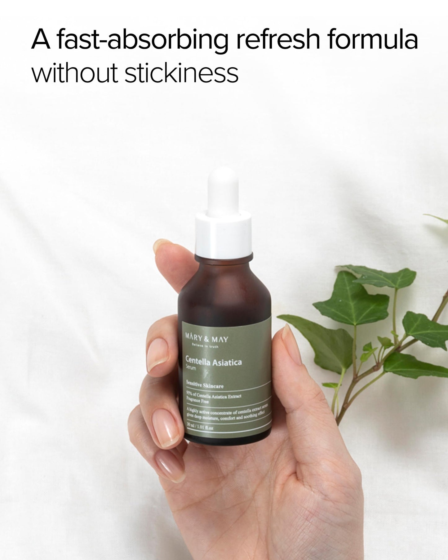 Mary&May Centella Asiatica Serum - 95% of Cica Extracxt for Instant Skin Soothing, Regeneration, and Elasticity Improvement - Korean Face Serum Beauty & Personal Care Mary&May