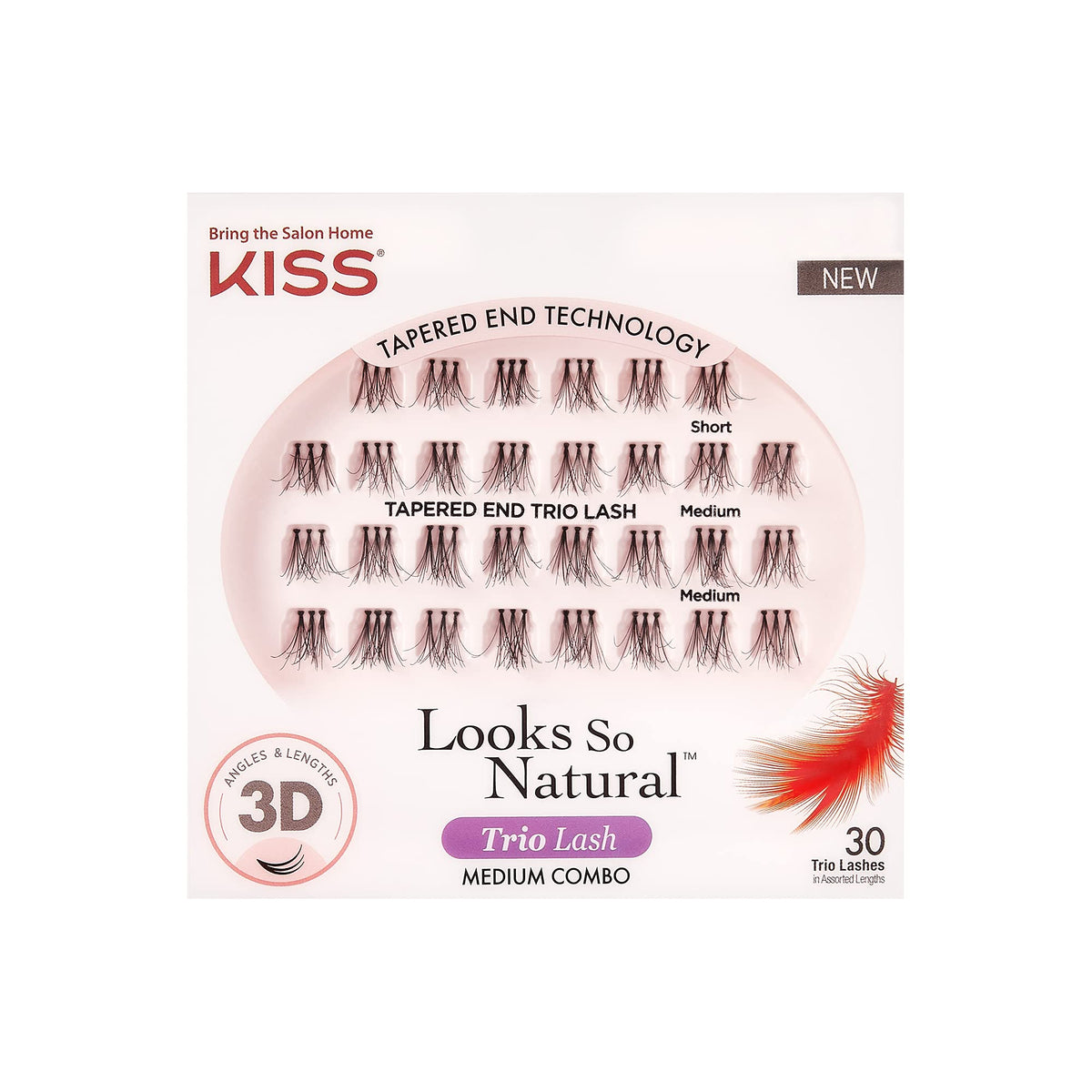 KISS Looks So Natural False Eyelashes Multipack, Lightweight & Comfortable, Tapered End Technology, Reusable, Cruelty-Free, Contact Lens Friendly Beauty & Personal Care KISS