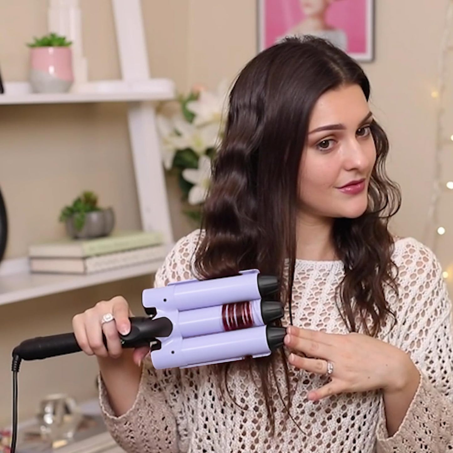 32mm (1.25") Mermaid Beach Waves Curling Iron, Aima Beauty Hair Waver 3 Barrel, Mermaid Big Wave Waver Iron with Adjustable Temperature, Durable Beauty & Personal Care Aima Beauty