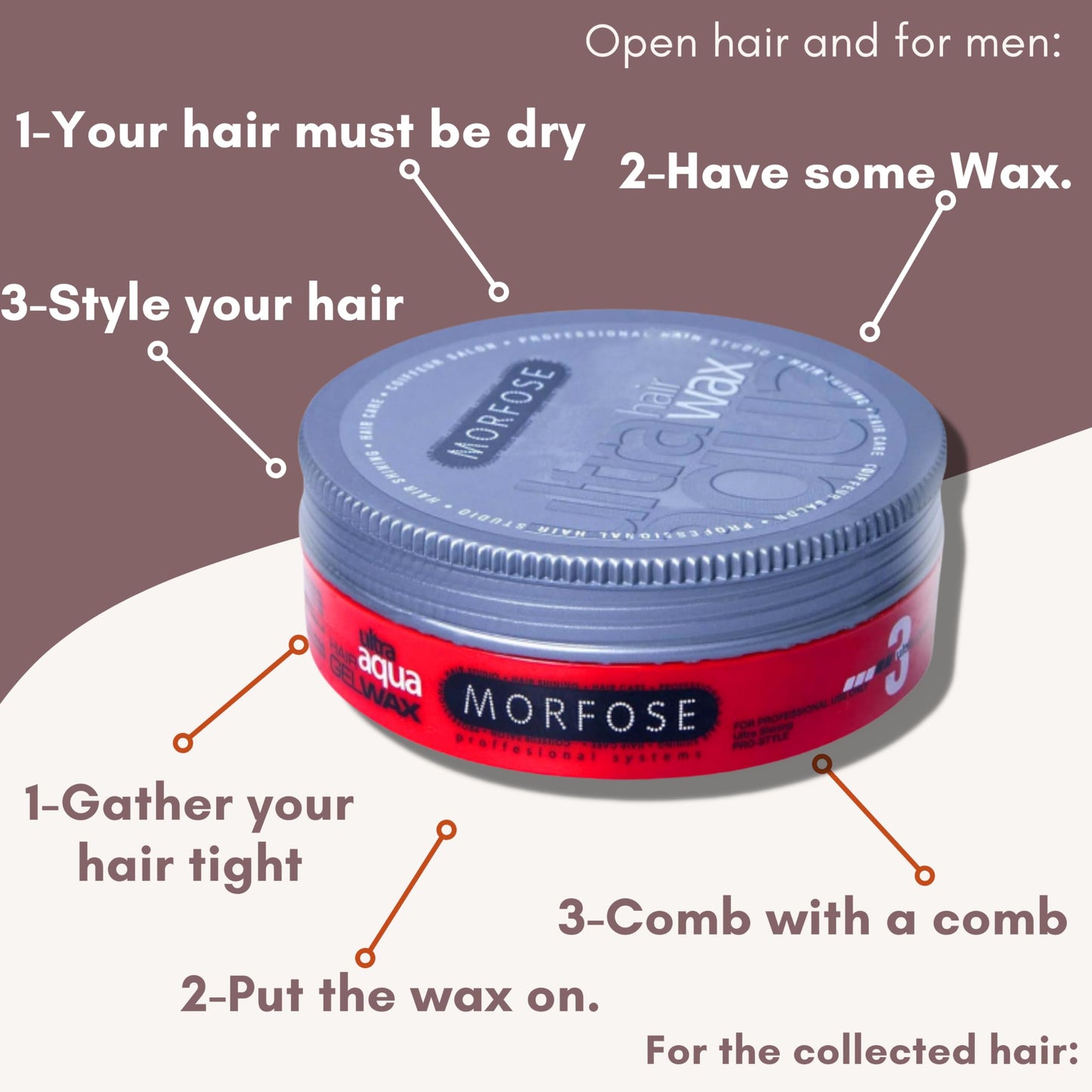 Morfose Ultra Aqua Hair Gel Wax with Shiny and Strong Flexible 3 Hold, Manage Flyaways, Braids, and Curls, Hair Styling for Women and Men, Strawberry Beauty & Personal Care Morfose