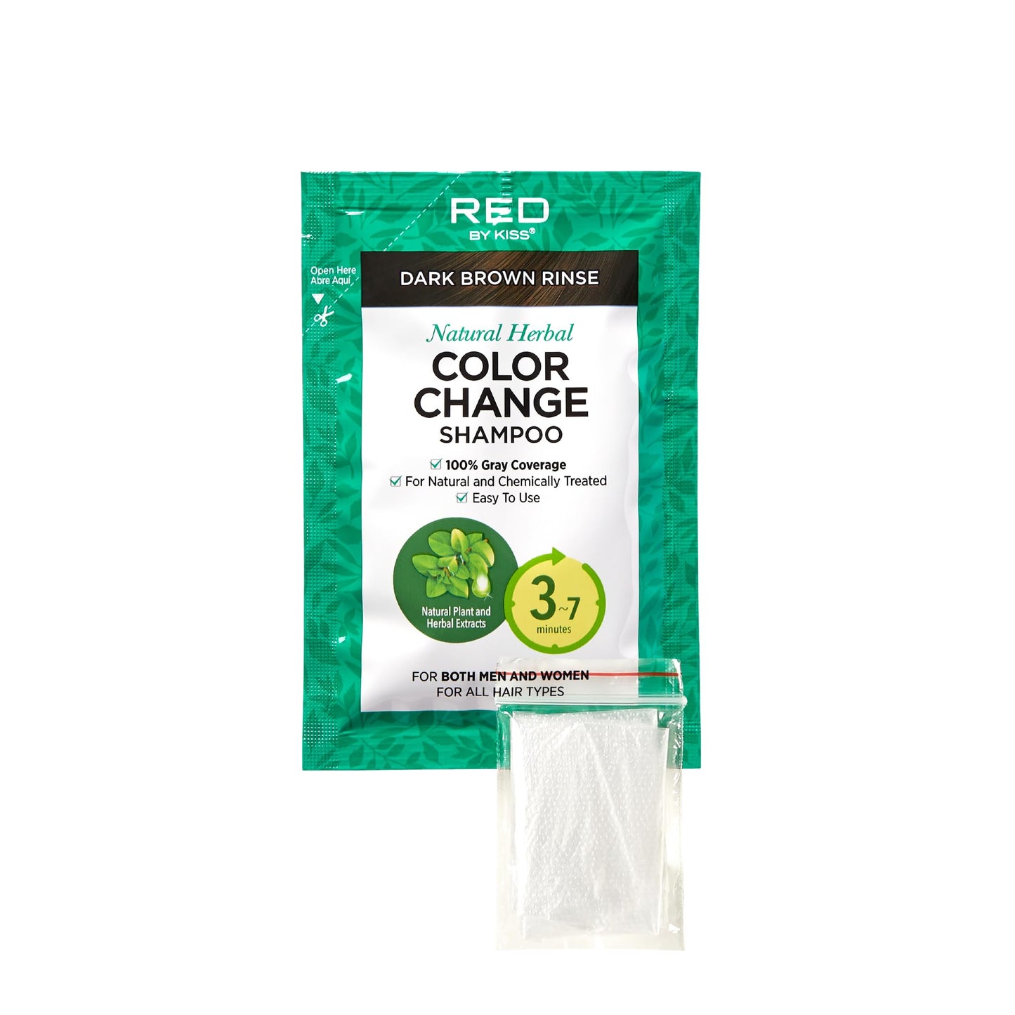 Red by Kiss Color Change Shampoo - Permanent Hair Color with 100% Gray Coverage, Quick 7-10 Minute Formula, No Tools Needed, Herbal Extracts, Includes Beauty & Personal Care Red by Kiss