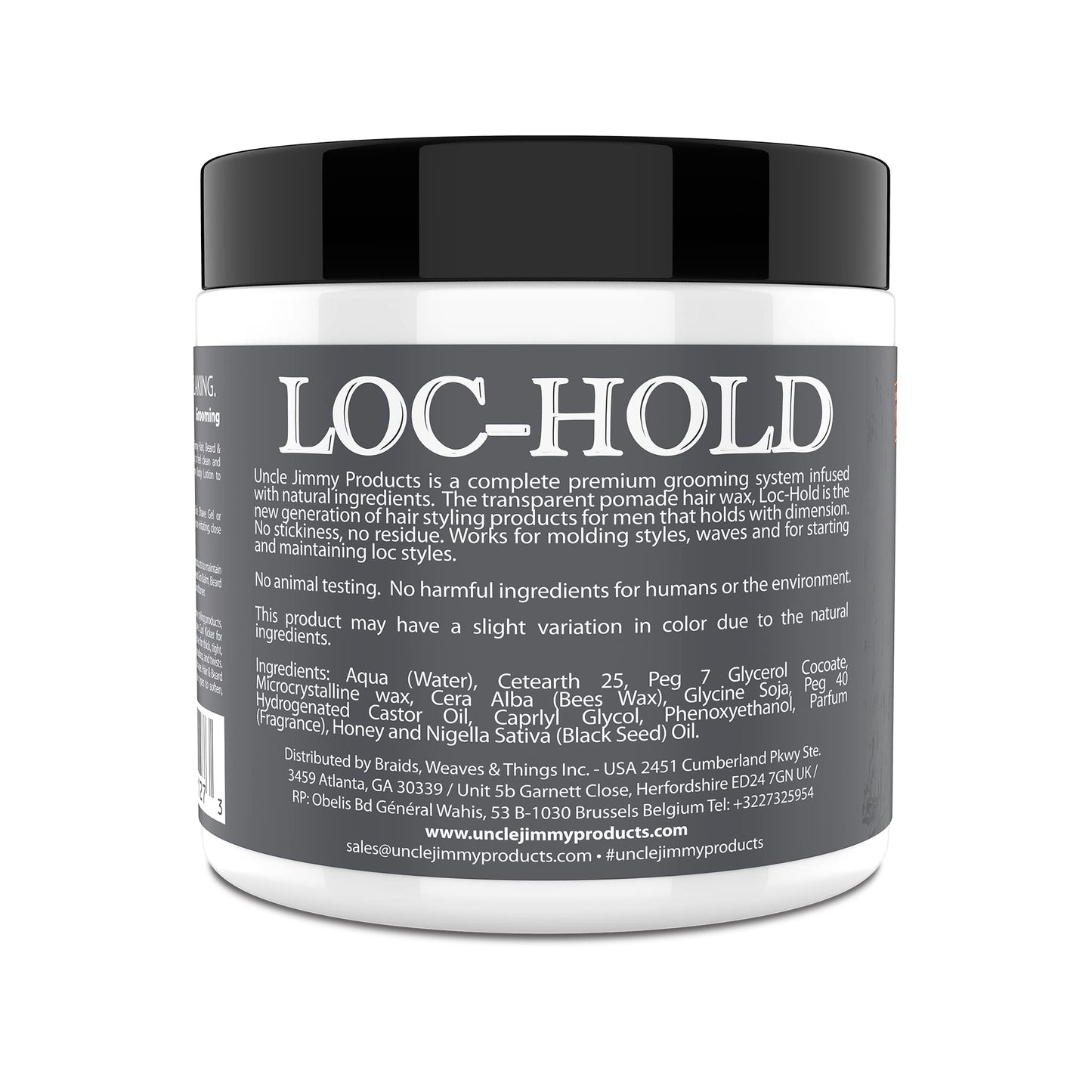 Uncle Jimmy Loc Hold Premium Hair Styling Pomade/Hair Wax - Medium to Strong Hold Clear Thick Formula Palmade 6 Fl Oz Beauty & Personal Care Uncle Jimmy