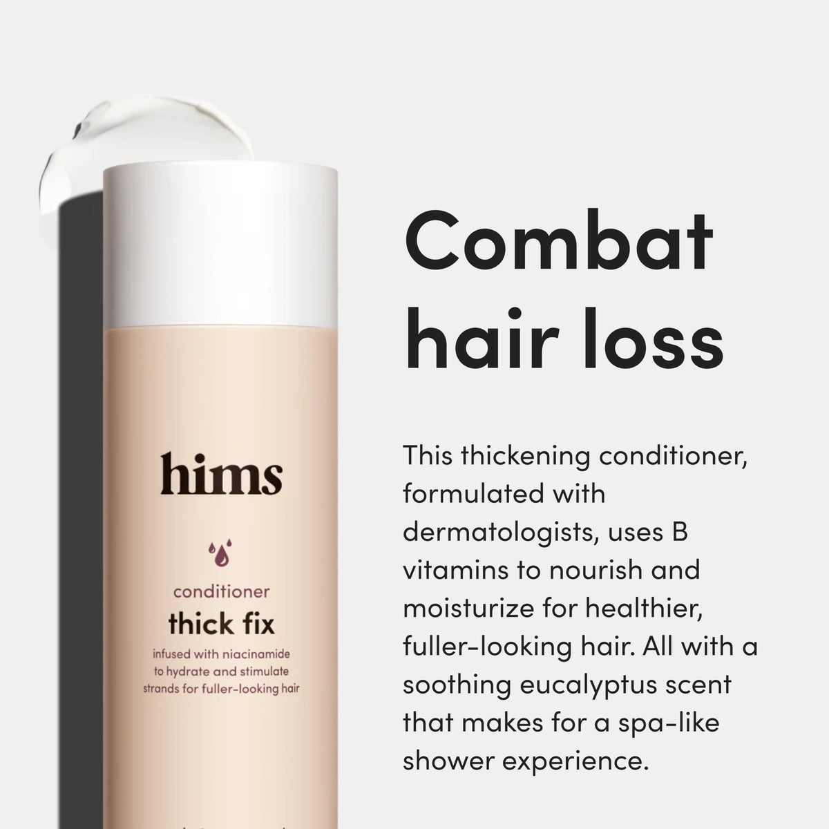 hims Thick Fix Conditioner - Hair Loss Conditioner With Niacinamide - Supports Hair Growth Treatment - Fresh Eucalyptus Grove, 2 pack, 6.4oz Beauty & Personal Care HIMS & HERS