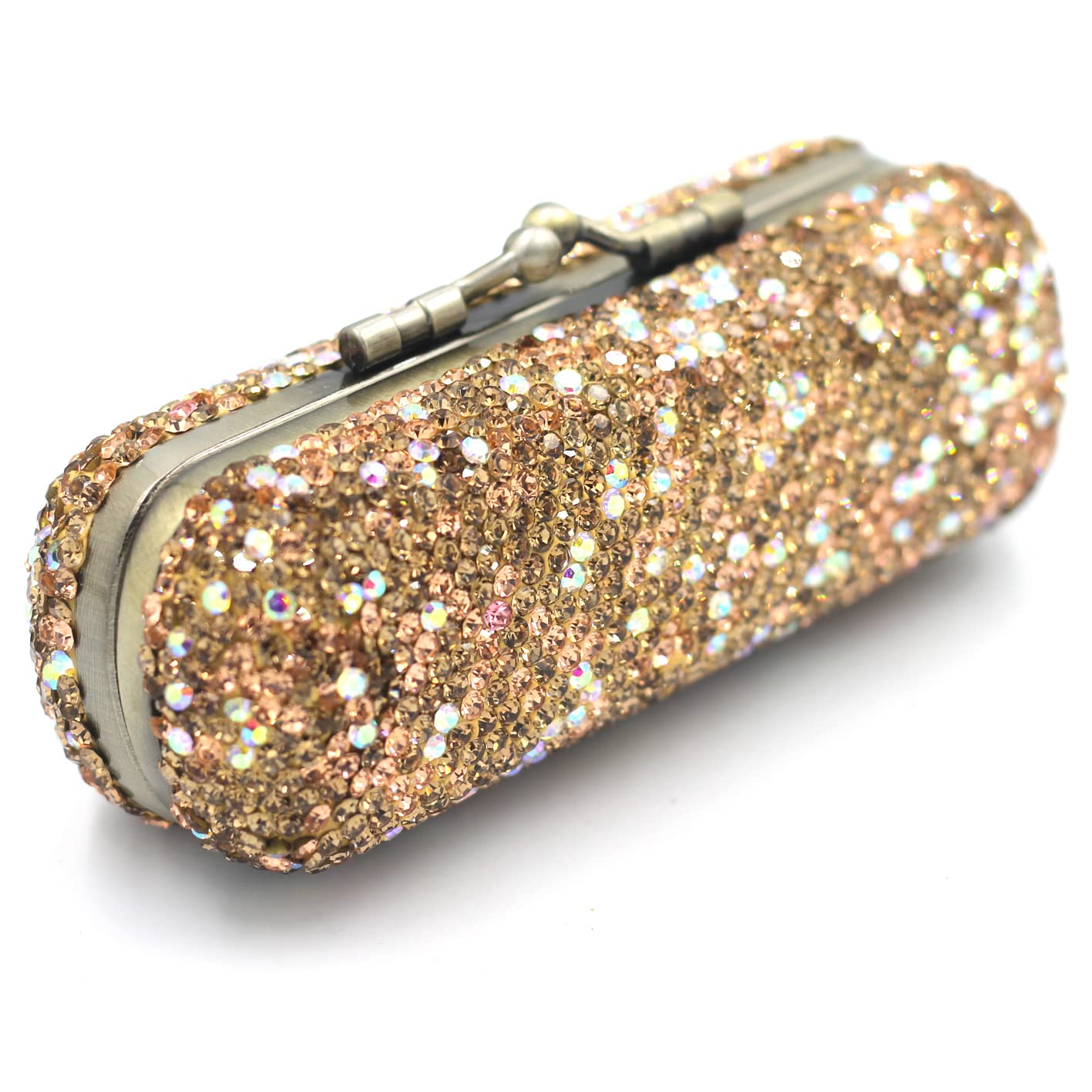 Bestbling Bling Rhinestone Crystal Lipstick Case Holder Organizer bag Cosmetic Storage for Women's Lipstick Jewelry Kit (Gold) Beauty & Personal Care Bestbling