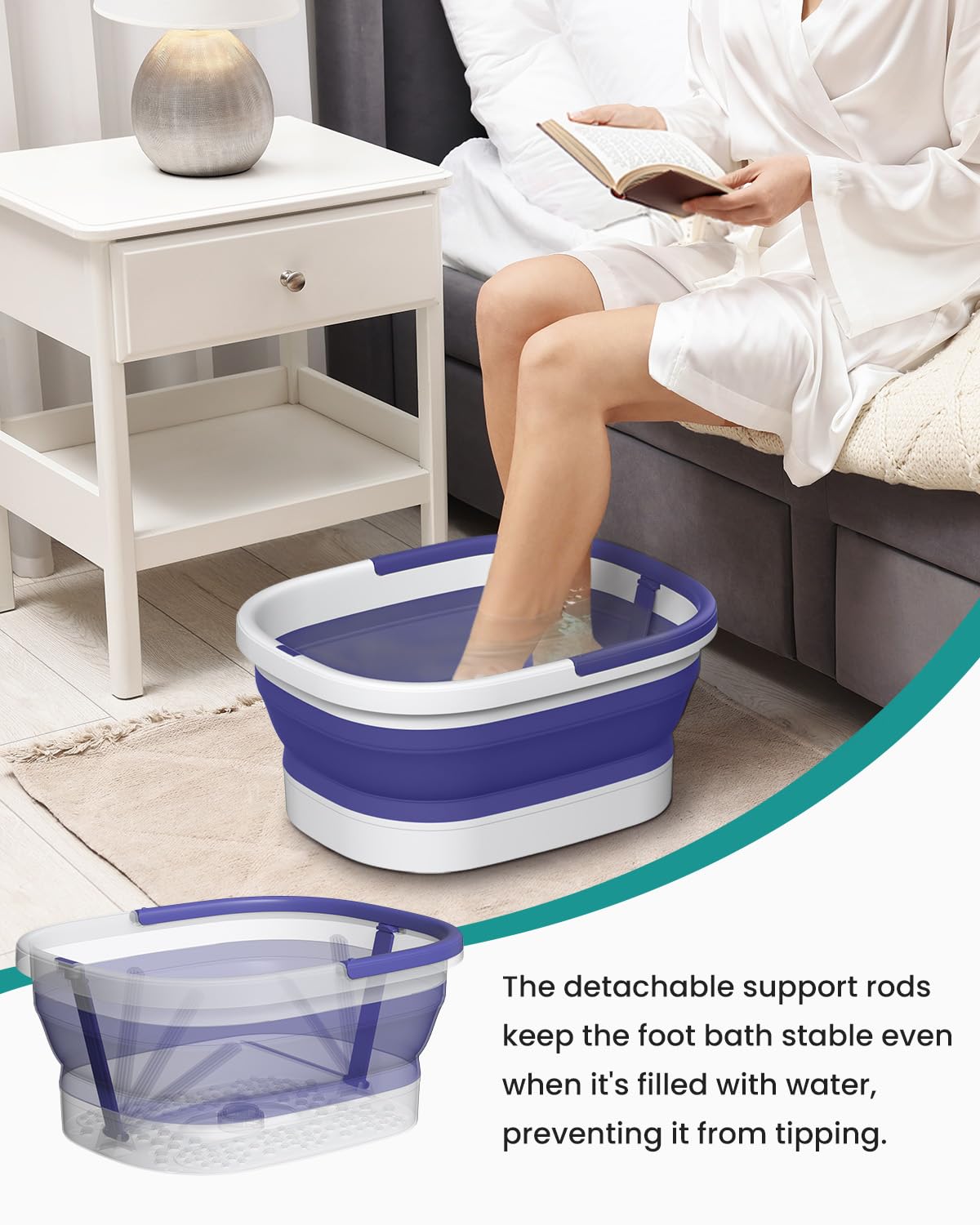 Nekteck Foot Soaking Tub Collapsible Bucket for Foot Bath Soak Tub, Purple Beauty and Personal Care Nekteck