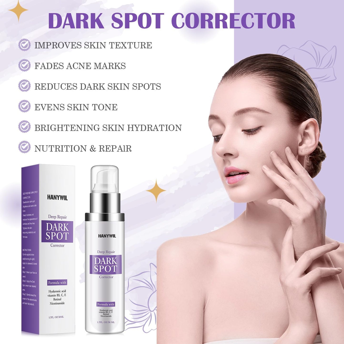 HANYWIL Dark Spot Remover for Face & Body Serum - 2% Retinol + 5% Niacinamide + Vitamin C for Face & Body, Melasma & Hyperpigmentation Beauty & Personal Care HANYWIL