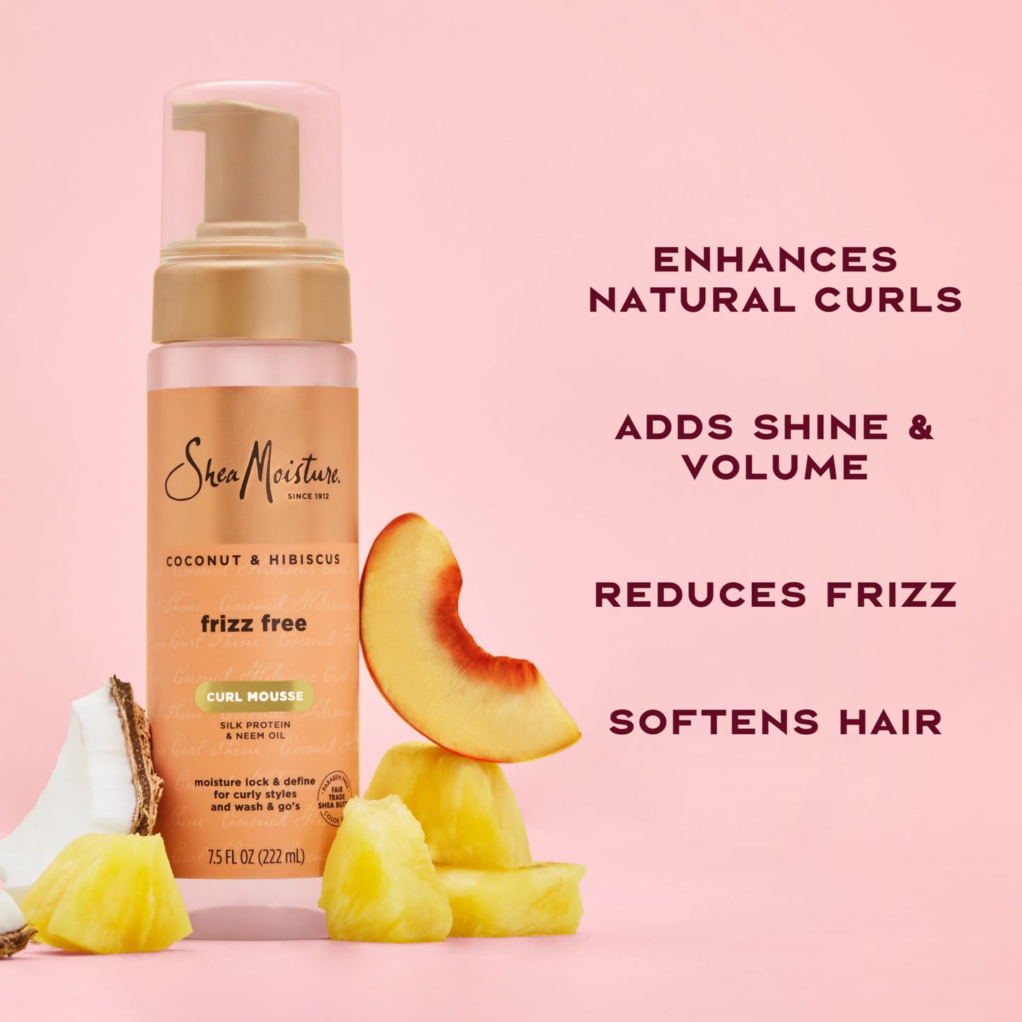 SheaMoisture Curl Mousse Coconut and Hibiscus for Frizz Control Styling Mousse with Shea Butter 7.5 oz Beauty & Personal Care SheaMoisture