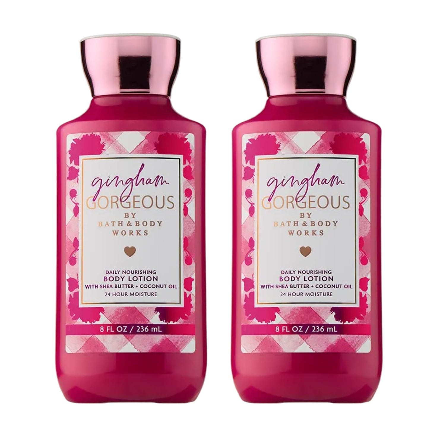 Bath & Body Works Gingham Gorgeous Body Lotion, Lightweight Daily Moisturizer with Shea Butter & Coconut Oil - Pink Strawberries, Peony Blooms Beauty & Personal Care Bath & Body Works