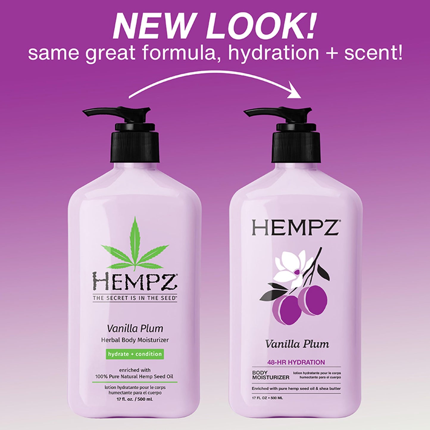 Hempz Limited Edition Vanilla Plum Hydrating Body & Hand Lotion 17 oz Beauty & Personal Care Hempz