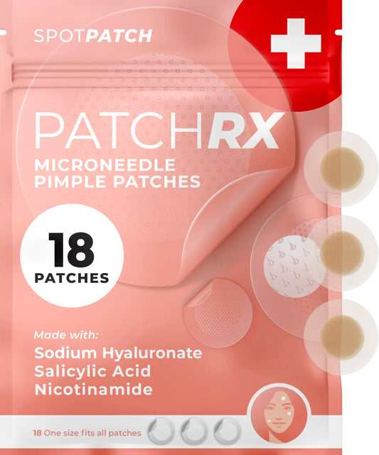 PatchRx Micro Needle Pimple Patch (18 Pack) - Hydrocolloid Micropoint Pimple Patch For Acne & Pimples, Microdart Patch, Micro Dart Pimple Patches Beauty and Personal Care PatchRx Default Title