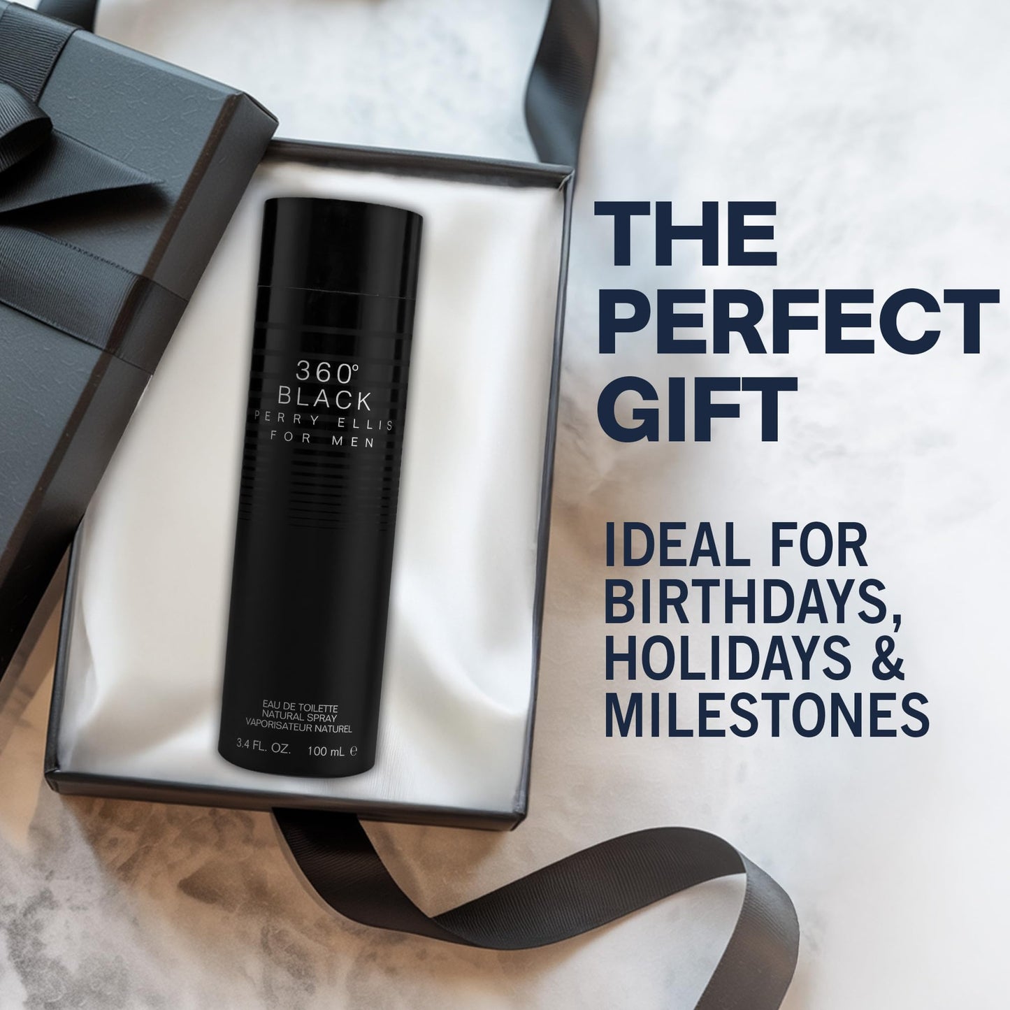 Perry Ellis 360° Black Eau De Toilette Spray for Men - Mens Cologne, Long Lasting Perfume, EDT, Fragrance with Notes of Ginger, Cardamom & Tobacco Beauty & Personal Care Perry Ellis