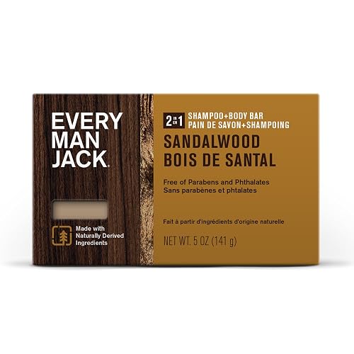 Every Man Jack, Shampoo And Body Bar 2 In 1 Sandalwood, 5 Ounce Beauty & Personal Care Every Man Jack