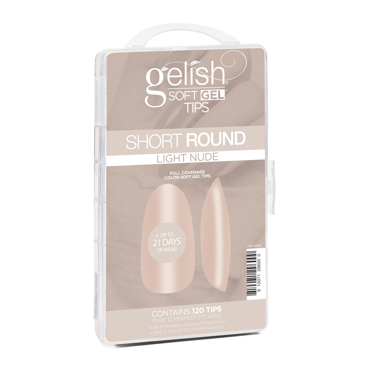 Gelish Nude Soft Gel™ Tips Press on Nails Extension - Light Nude Short Round, 120 Count