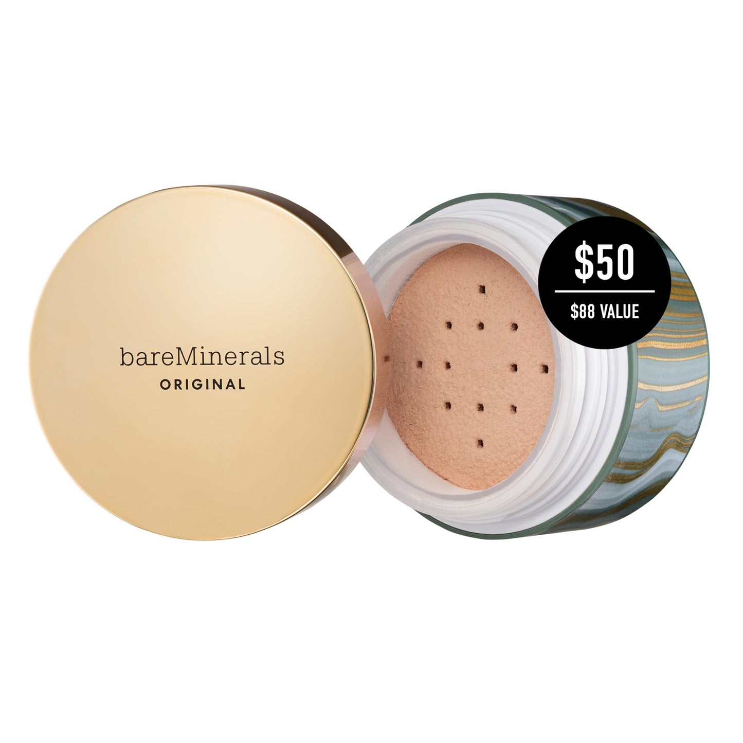 bareMinerals Deluxe Original Loose Mineral Foundation SPF 15 - Holiday Limited Edition Size $88 value - Medium Beige, Vegan, Cruelty-Free Beauty & Personal Care bareMinerals