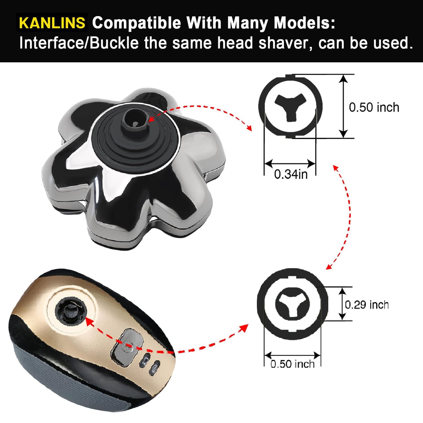 7 Blade Replacement Shavers Head, Magnetic Washable Shaver Blade Floating Heads Replacement for Head Shaver, Wet & Dry Compatible for Rotary Shavers Beauty and Personal Care KANLINS