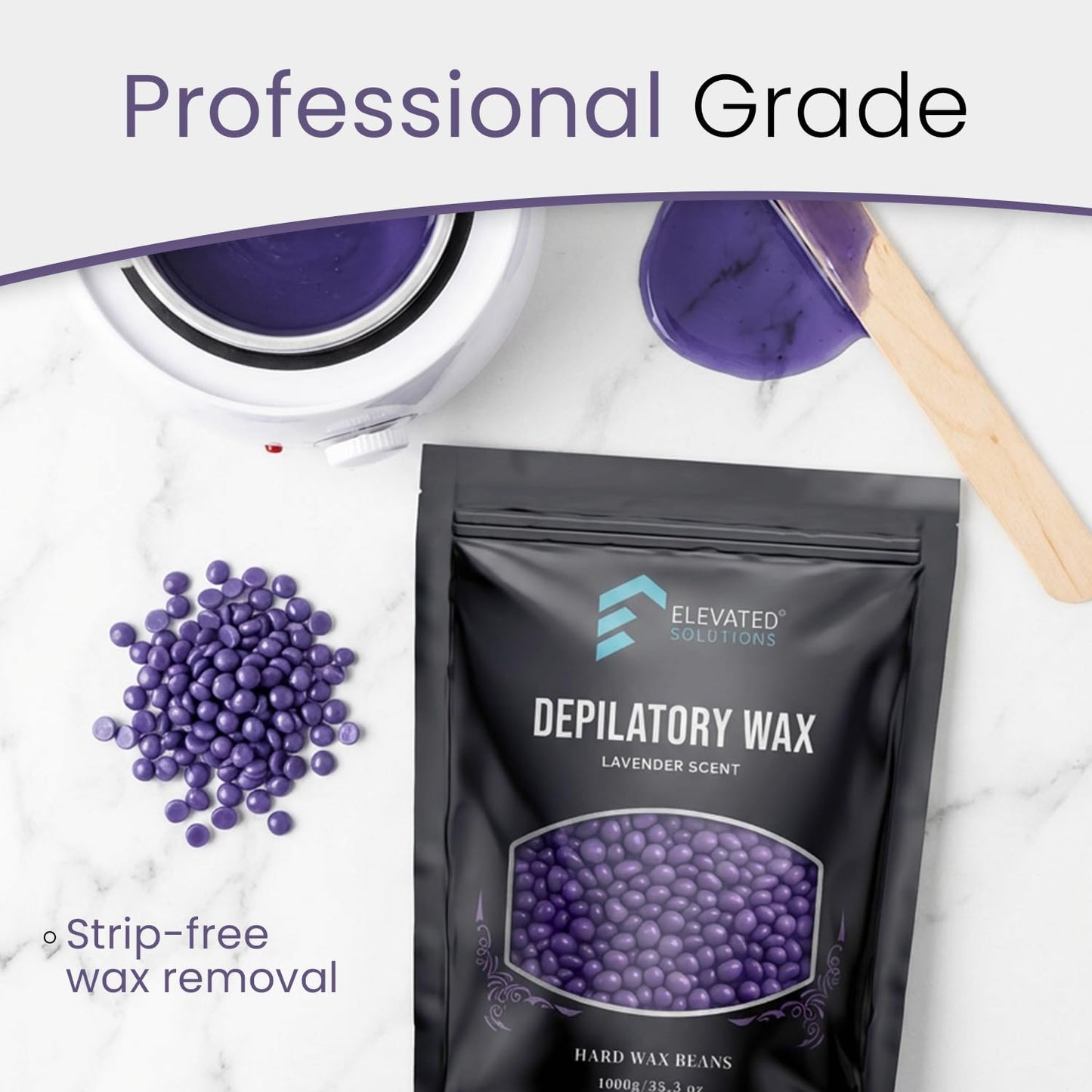 Elevated Solutions Hard Wax Beads for Hair Removal, Soothing Depilation Wax for Sensitive Skin, 35 oz (1000 gr) Beauty and Personal Care Elevated Solutions