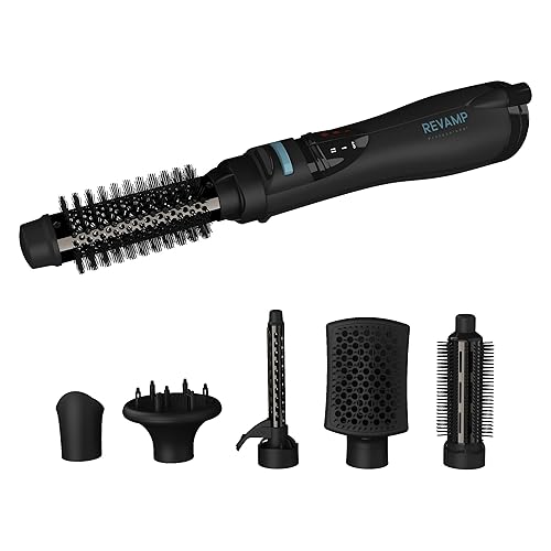 Revamp Progloss Airstyle 6-in-1 Hot Air Multi Styler - Hair Dryer Brush for Wet or Dry Hair Styling - Ceramic Barrel Infused with Progloss Oils Beauty & Personal Care REVAMP