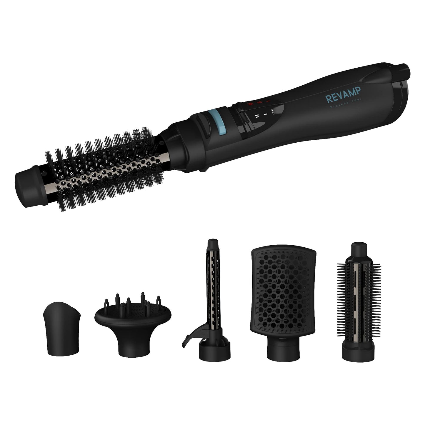 Revamp Progloss Airstyle 6-in-1 Hot Air Multi Styler - Hair Dryer Brush for Wet or Dry Hair Styling - Ceramic Barrel Infused with Progloss Oils Beauty & Personal Care REVAMP