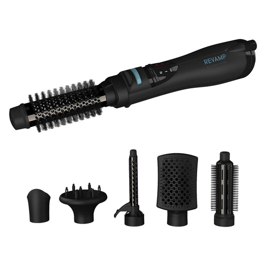 Revamp Progloss Airstyle 6-in-1 Hot Air Multi Styler - Hair Dryer Brush for Wet or Dry Hair Styling - Ceramic Barrel Infused with Progloss Oils Beauty & Personal Care REVAMP
