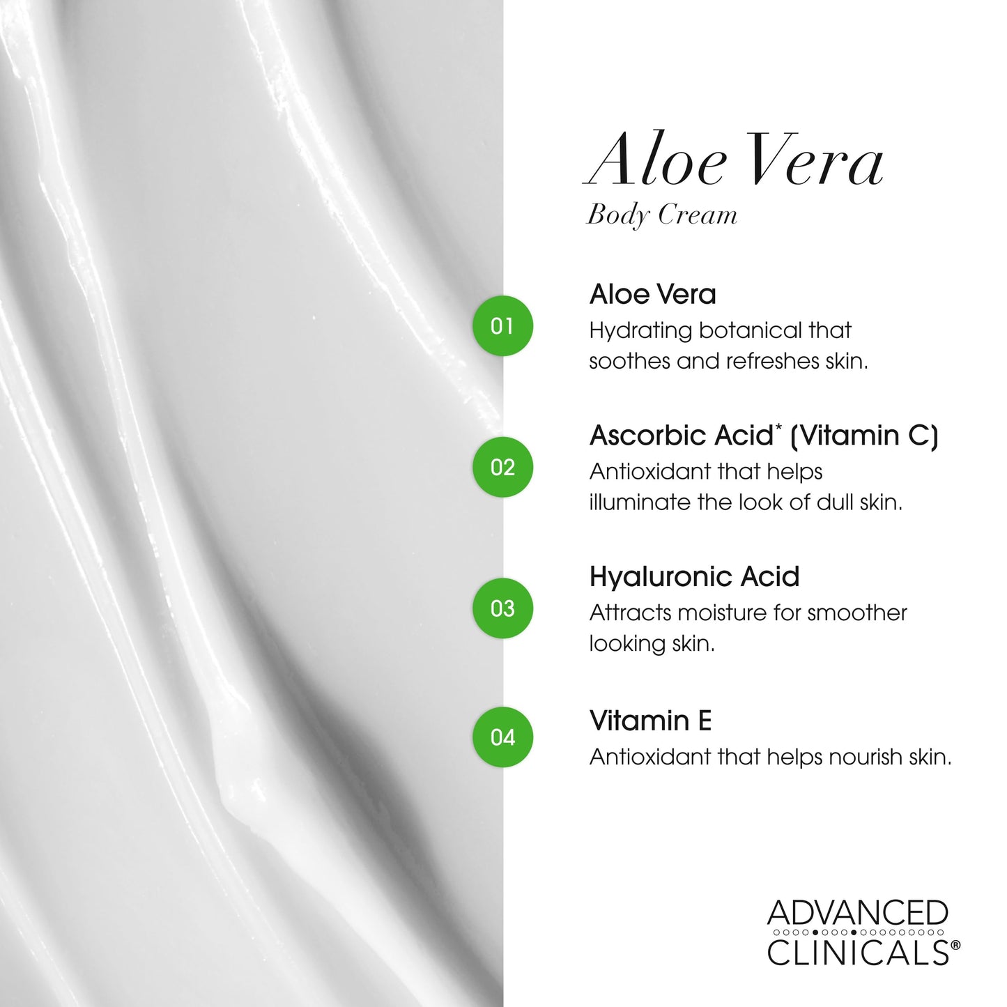 Advanced Clinicals Aloe Vera Lotion Skin Care Relief | Vitamin E Infused Hyaluronic Acid Moisturizer & Vitamin C Body Lotion For Women & Men Helps Beauty & Personal Care Advanced Clinicals