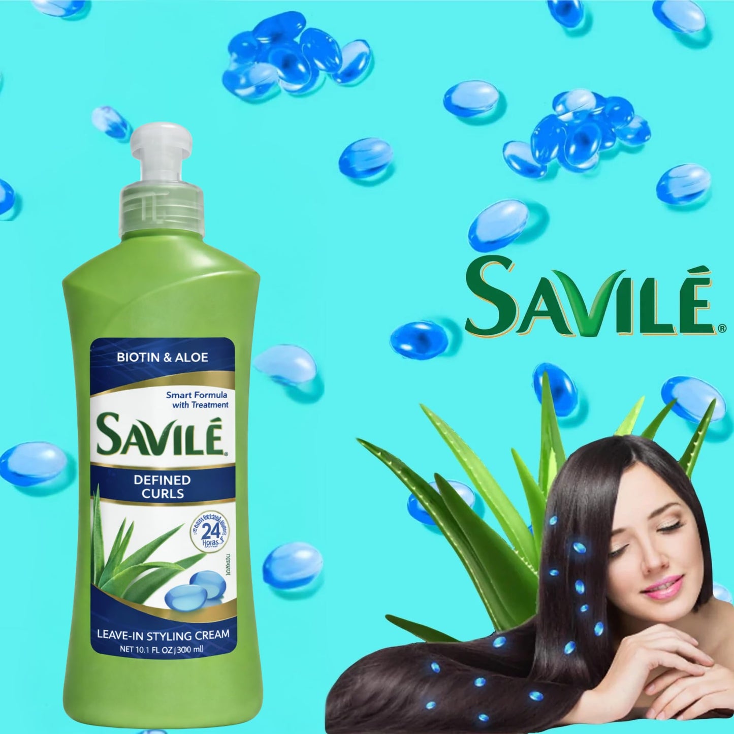 Savile Rizo Leave-In Styling Cream with Aloe Vera & Biotin, Curl Defining Treatment Formula - Frizz Control for Curly Hair - 300 mL Each (Pack of 2) Beauty & Personal Care Five Brothers Products
