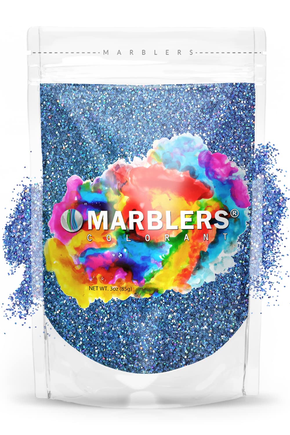 MARBLERS Holographic Glitter [Holo Denim] 3oz (85g) | Fine | Non-Toxic, Vegan, Cruelty-Free | Face, Body, Eyeshadow, Hair, Festival, Party Makeup | Beauty & Personal Care MARBLERS