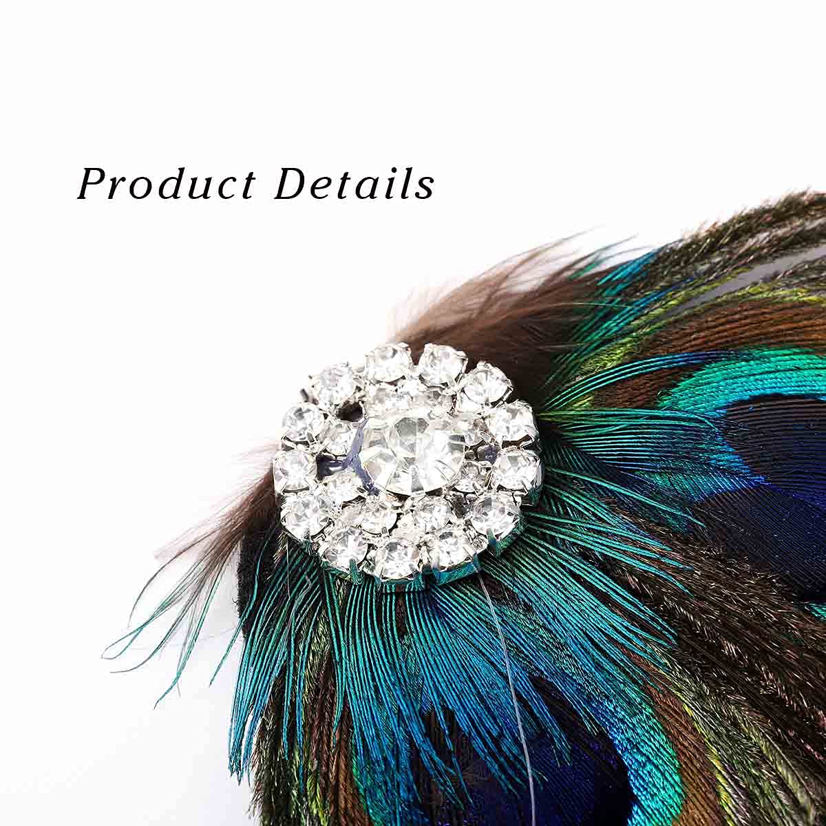 Acenail Boho Peacock Crystal Hair Accessory - Feather Hair Clips and Barrettes for Women and Girls Beauty & Personal Care Dreamin